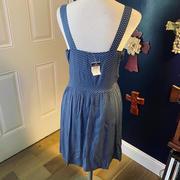 Wild Blue Blue and White Polka Dot Sleeveless Sweetheart Romper - Picture 3 of 3